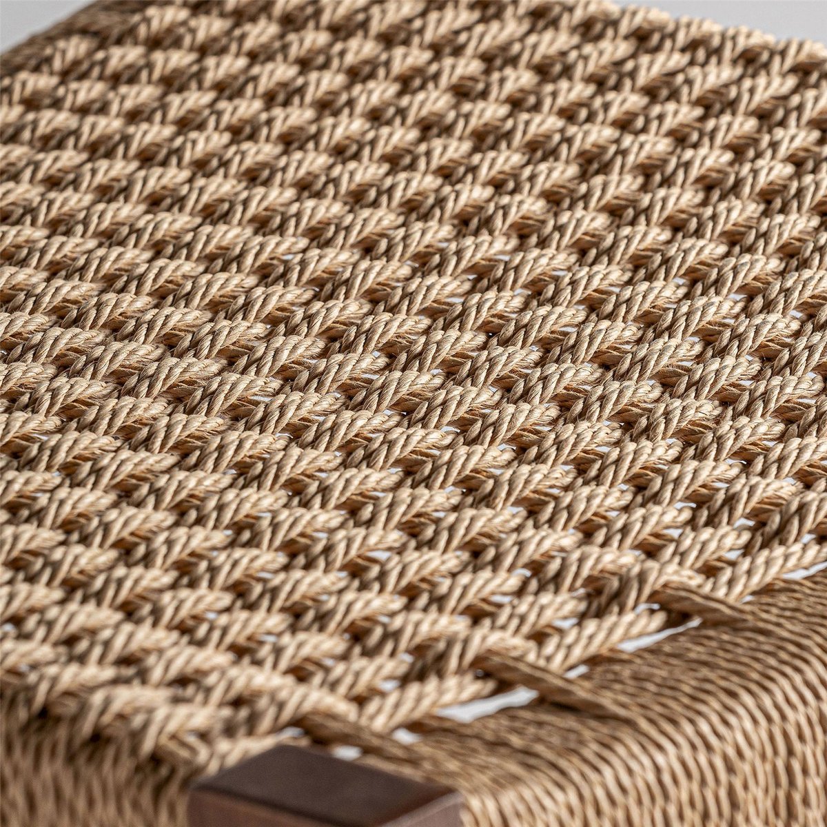 Lot de 2 chaises coloniales en chêne bois brun et fibre naturelle, RECOLLECTION