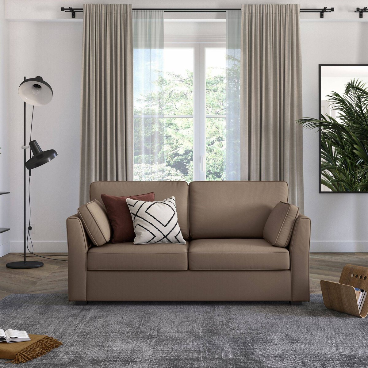 Canapé convertible tissu déhoussable - MARBELLA taupe, CAMIF