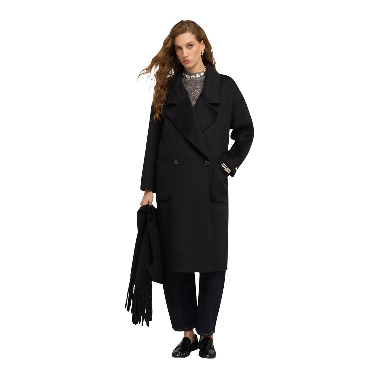 Manteau croisé noir, MOTIVI