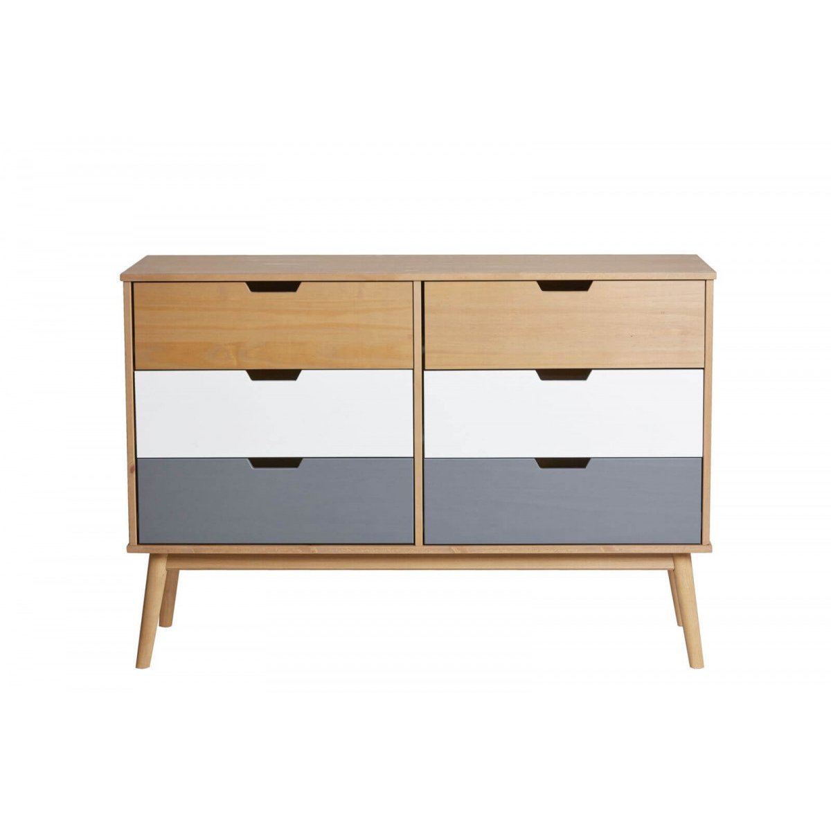 Commode 6 tiroirs 120 cm, ALMA multicolore, BOBOCHIC