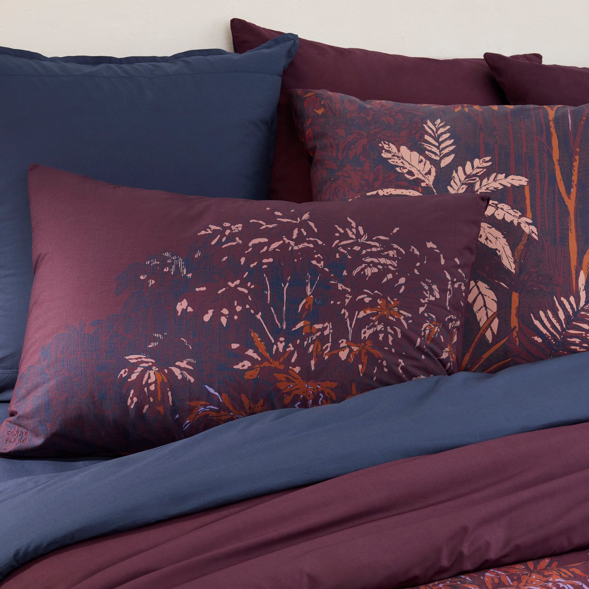 Housse de couette AMARA imprimé, CARRE BLANC