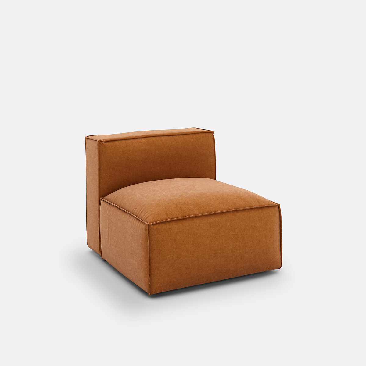 Elément chauffeuse pour canapé modulable, en velours texturé, SEVEN  ocre, LA REDOUTE INTERIEURS