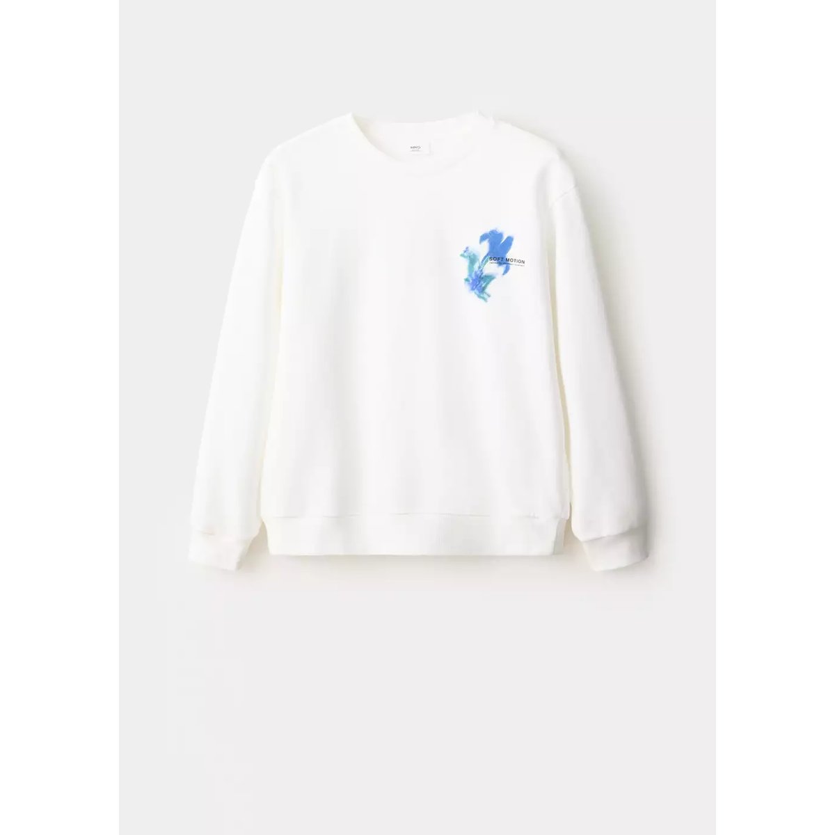 Sweat-shirt imprimé 100 % coton blanc, MANGO MAN