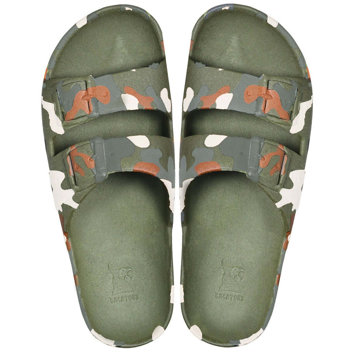Sandales plates Enfant RONDONIA - Kaki foncé - 33/34 kaki foncé, CACATOES