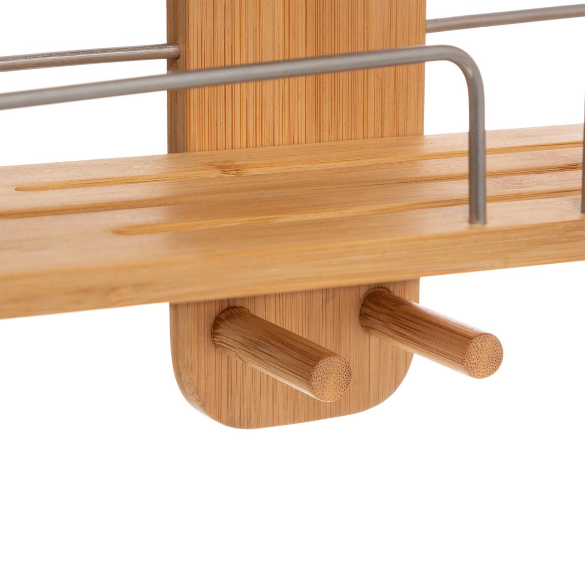 Etagère de douche 3 niveaux en bambou marron, ATMOSPHERA