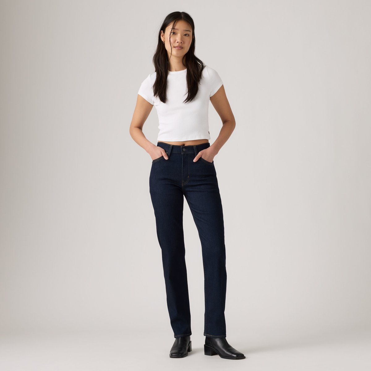 Jean 722 taille haute Slim bleu - true blue rinse, LEVI'S