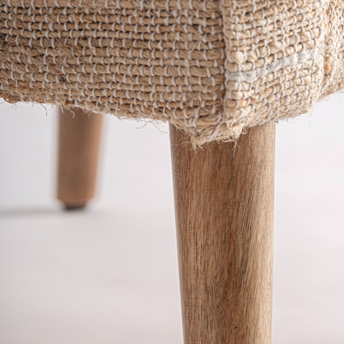 Fauteuil classique en jute tressé beige et marron, RECOLLECTION