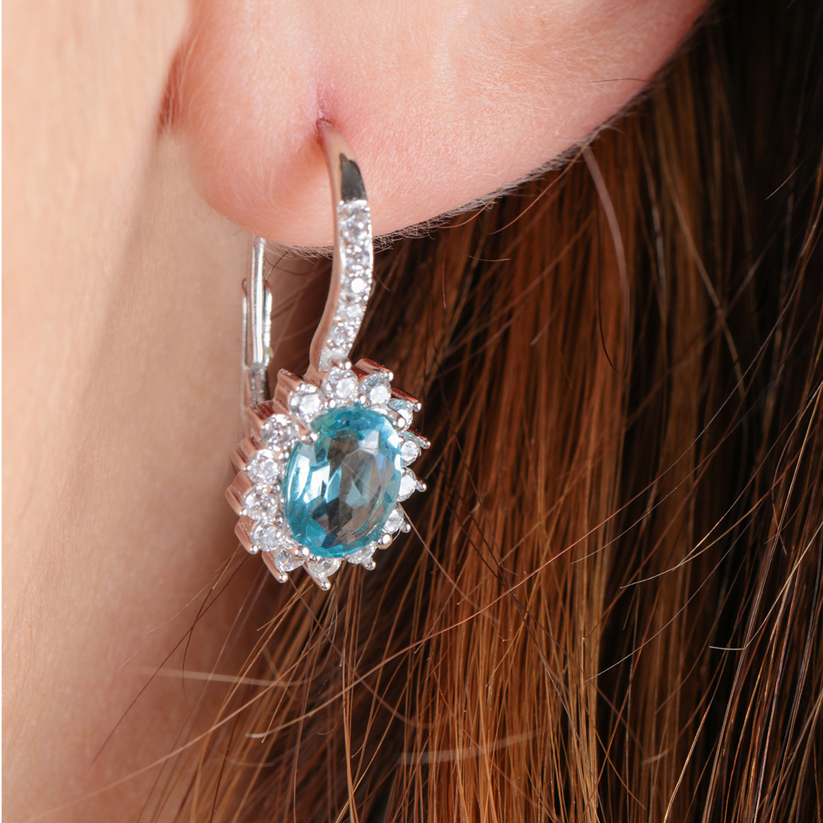 Boucles d'oreilles en argent 925 PRINCESS bleu clair, BLUESPIRIT