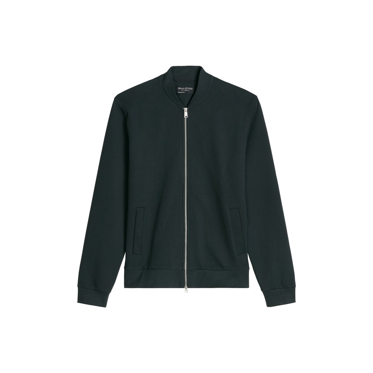 Veste sweat coupe classique en mélange de coton bio extensible bleu, MARC O'POLO