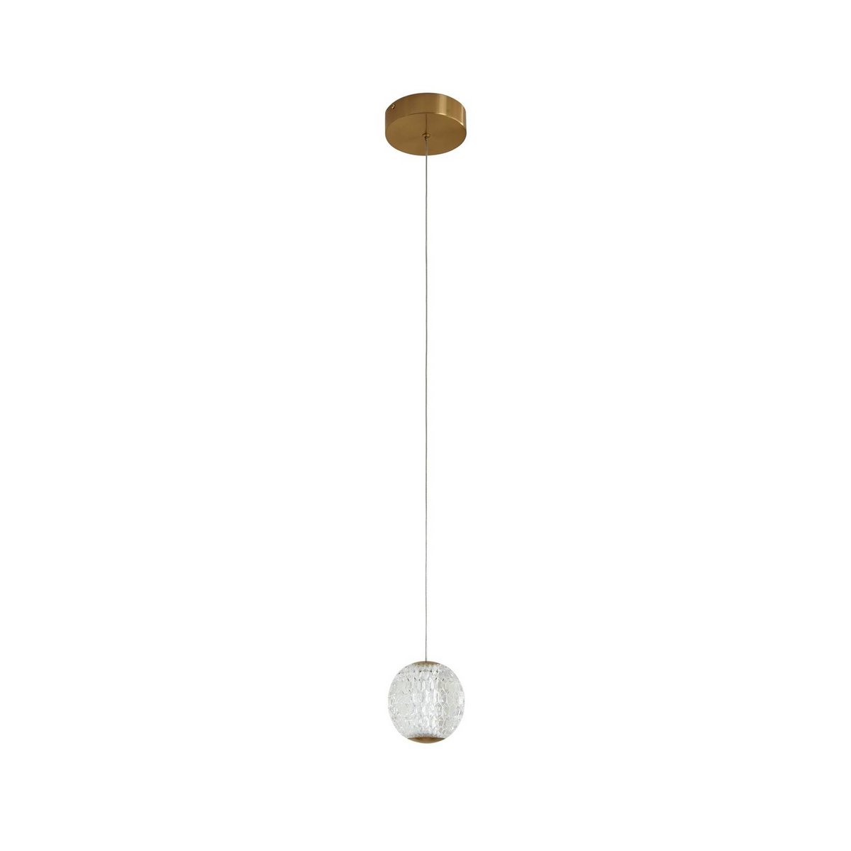 Suspension en métal antiqueLED, Ismenia laiton antique, transparent, LUCANDE