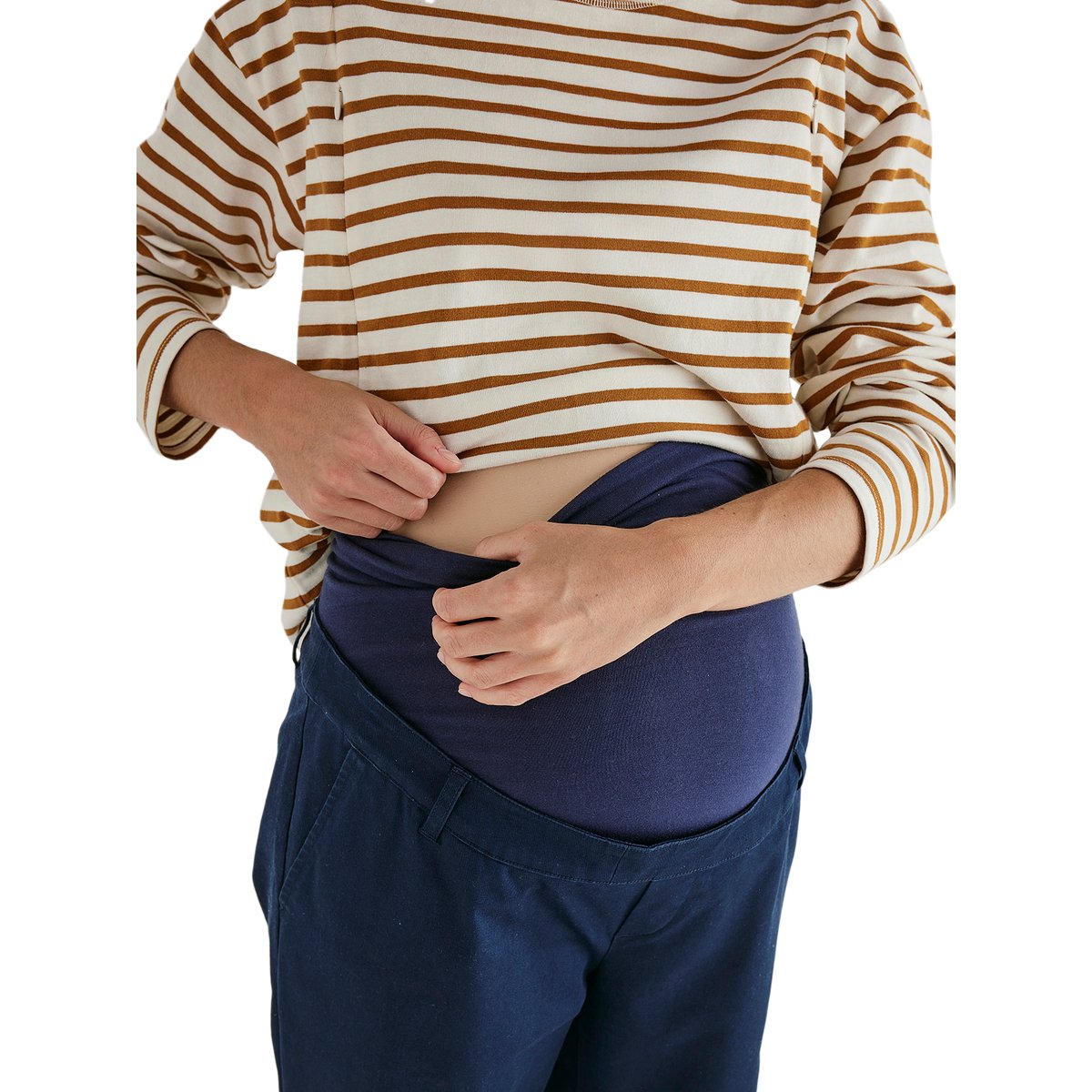 Pantalon chino de grossesse marine, VERTBAUDET