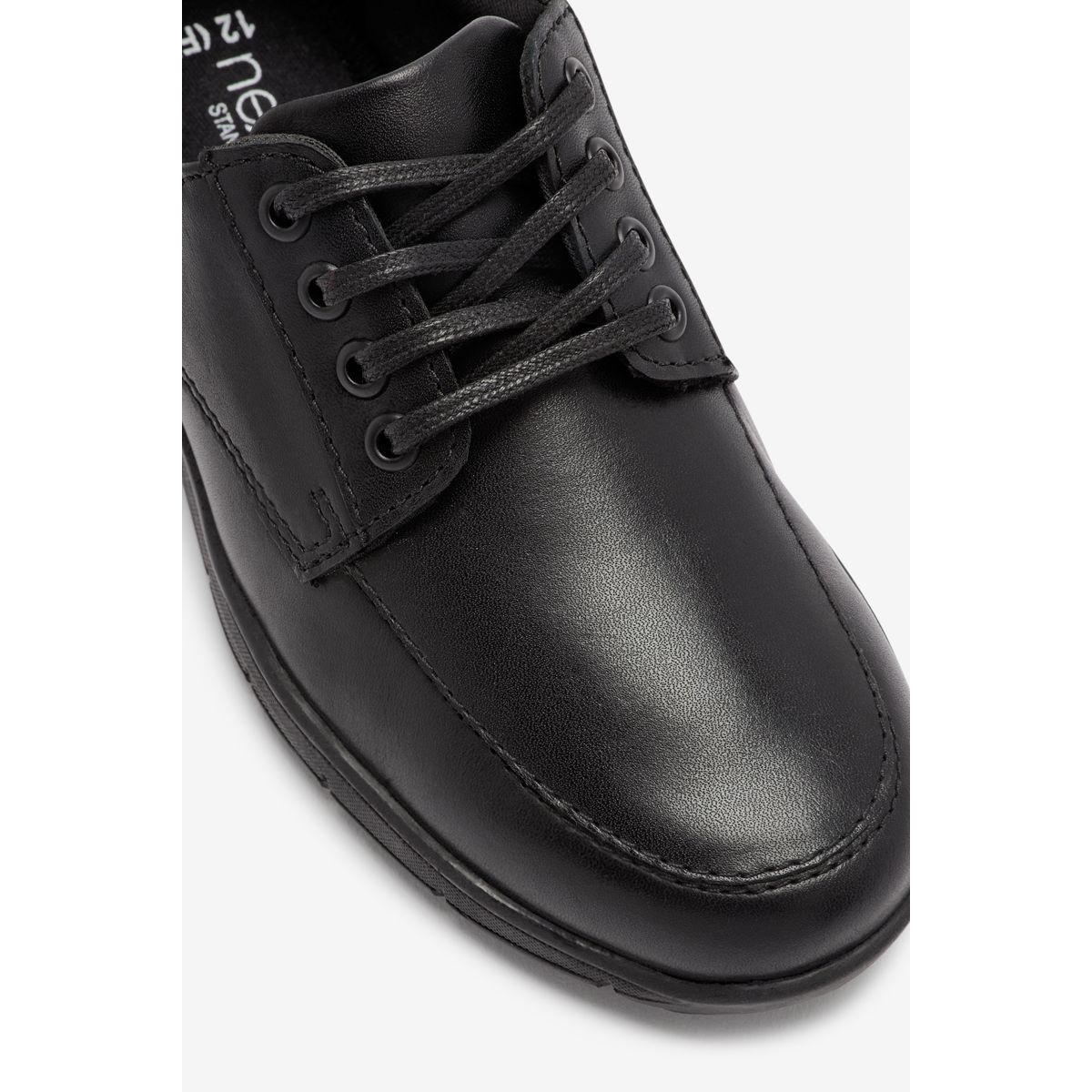 Chaussures D’école En Cuir À Lacets noir, NEXT