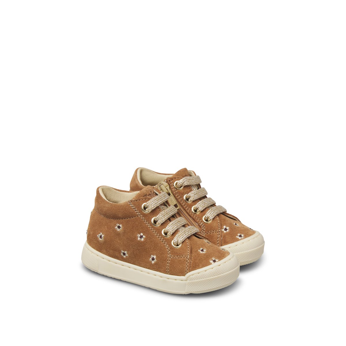 Baskets en suède SNOPES EMBR.DAISIES ZIP blanc-brun-, FALCOTTO
