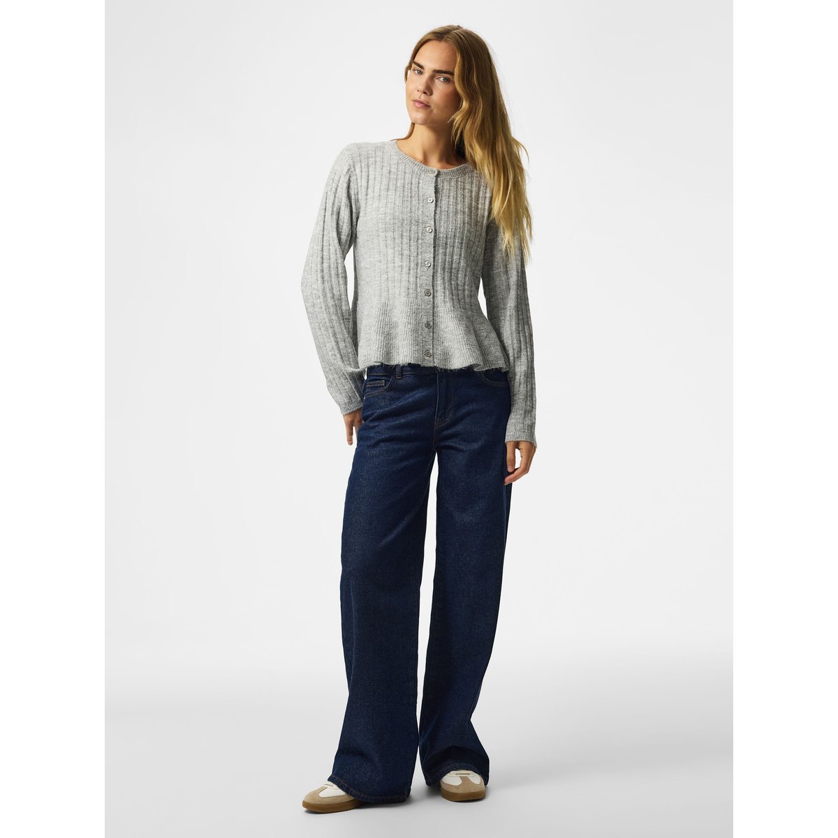 Cardigan En Maille gris - light grey melange1, PIECES