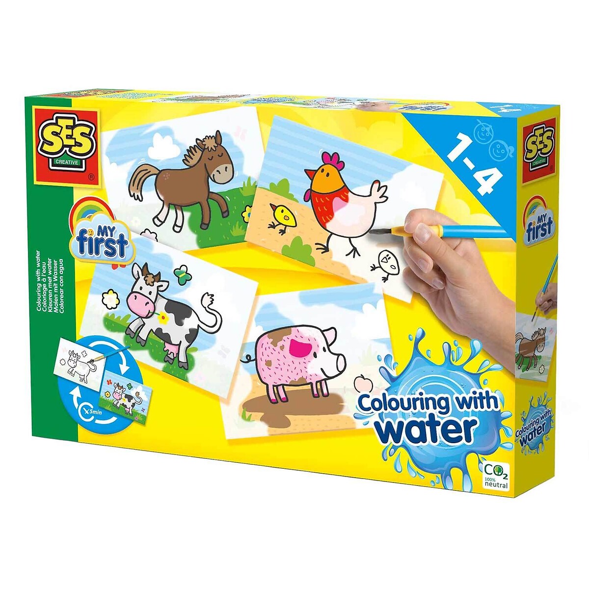 Pintar Com Agua - Animais Da Quinta My First, SES multicolor, SES