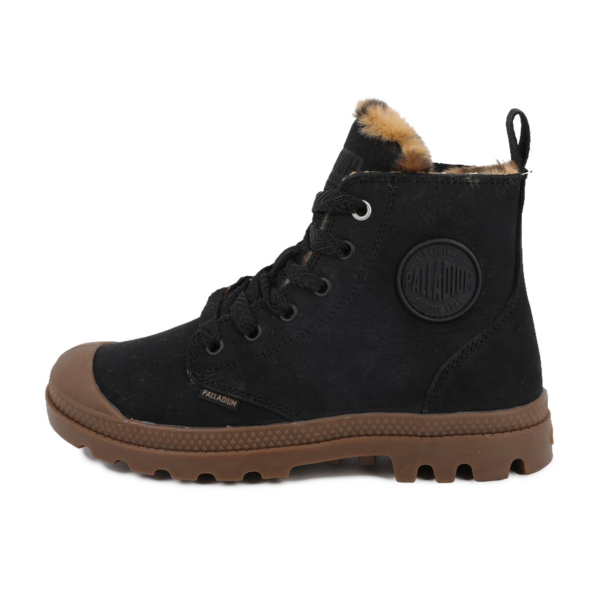 Baskets montantes en cuir PAMPA HI ZIP WL WILD noir-black, PALLADIUM