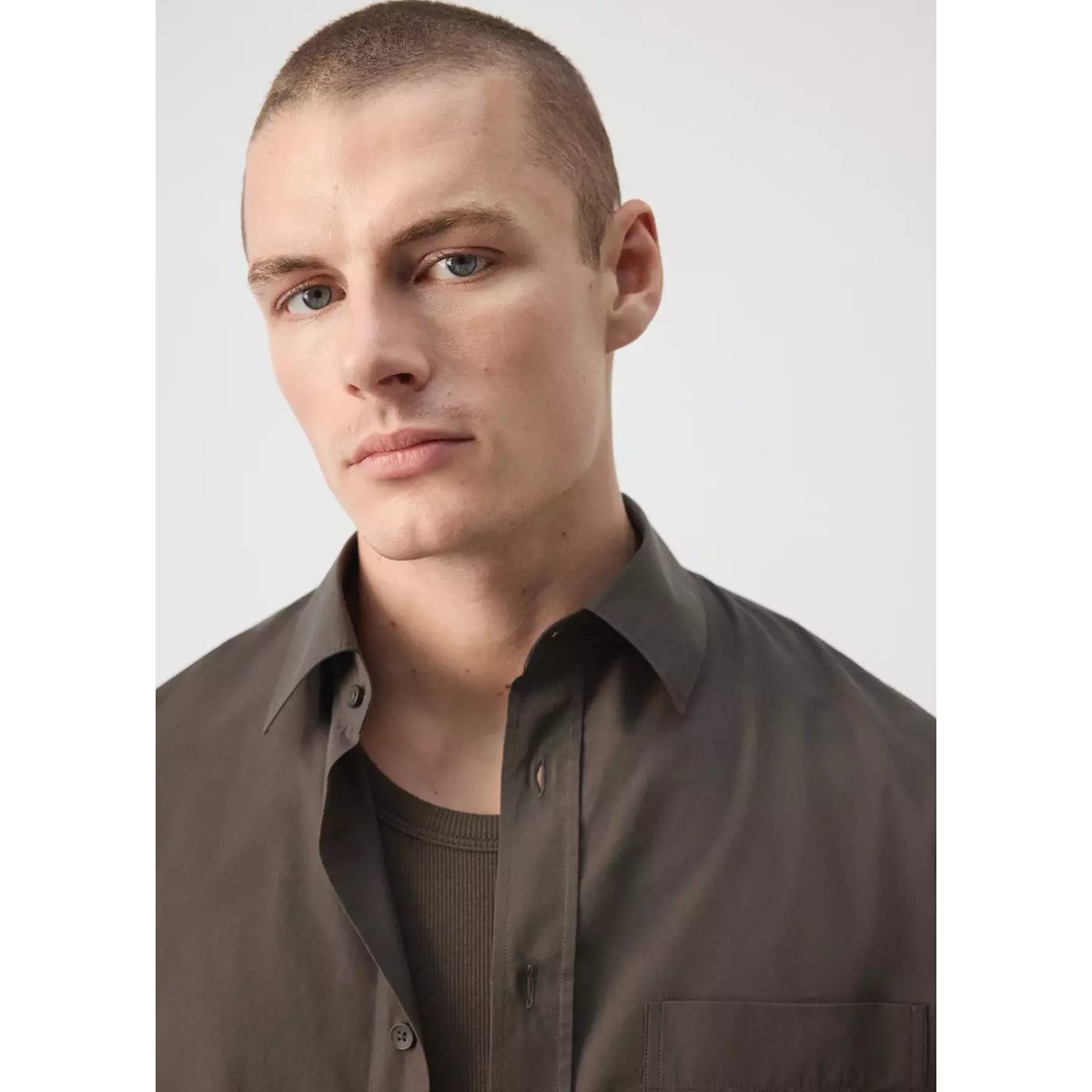 Chemise relaxed fit 100 % coton chocolat, MANGO MAN
