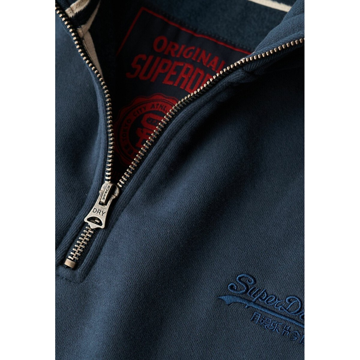 Sweat col montant bleu foncé, SUPERDRY