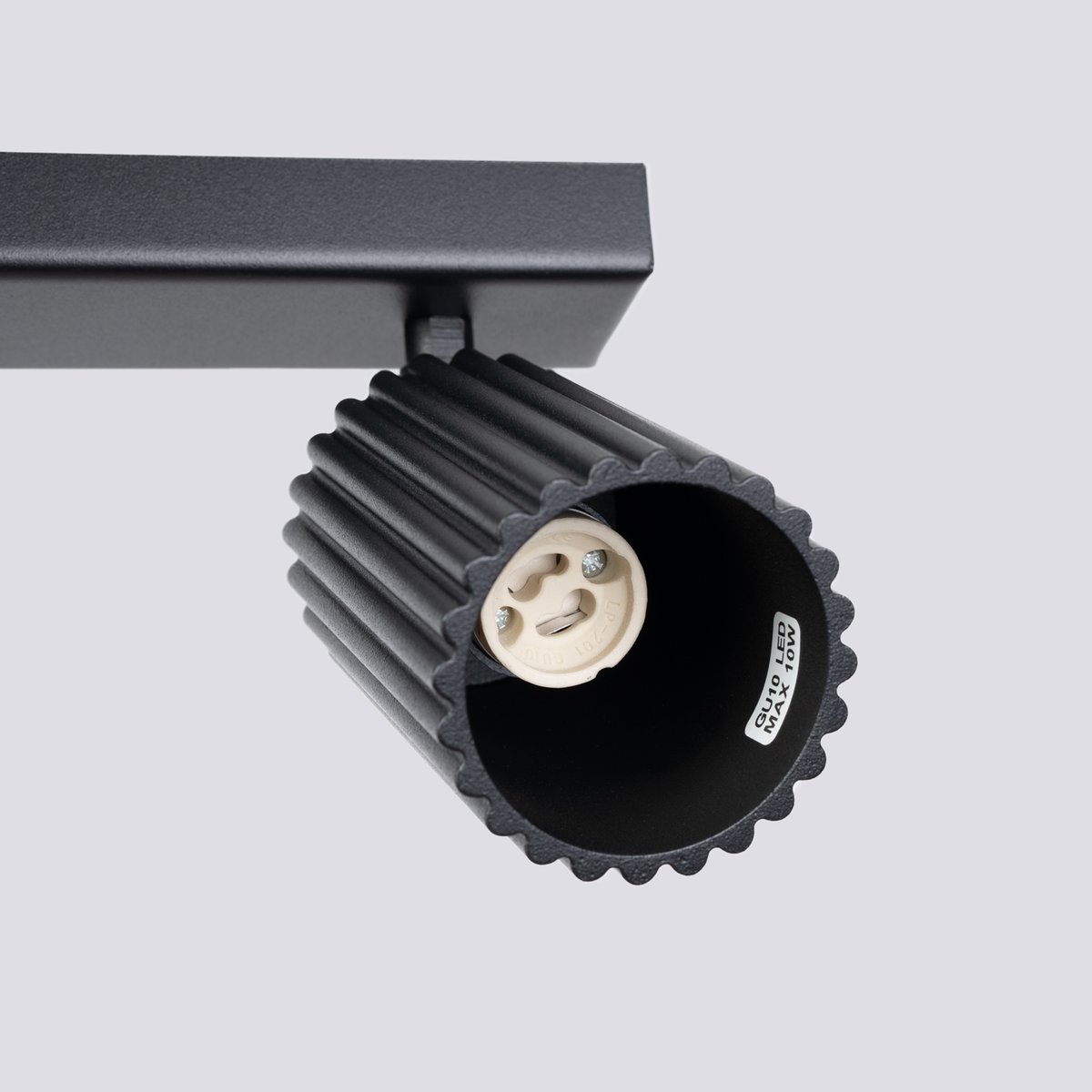 Plafonnier Aluminium Noir GU10 3 Karbon Line noir, EDEN