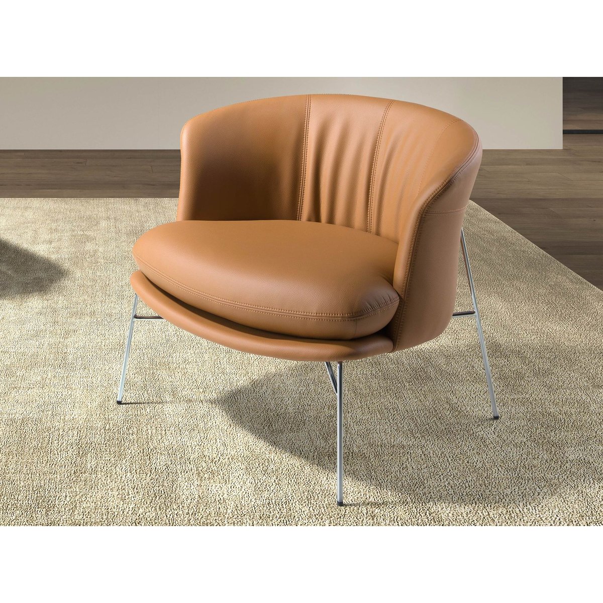 Fauteuil en similicuir marron | acier, ANGEL CERDA
