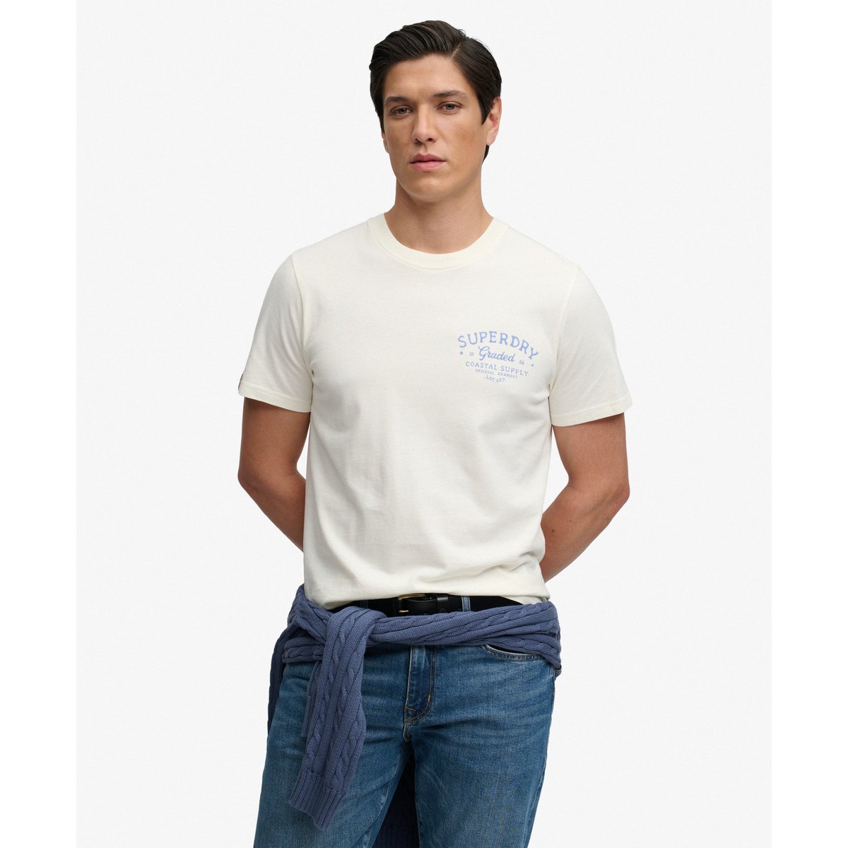 T-shirt Lo-fi Dockside Coupe Décontractée blanc cassé, SUPERDRY