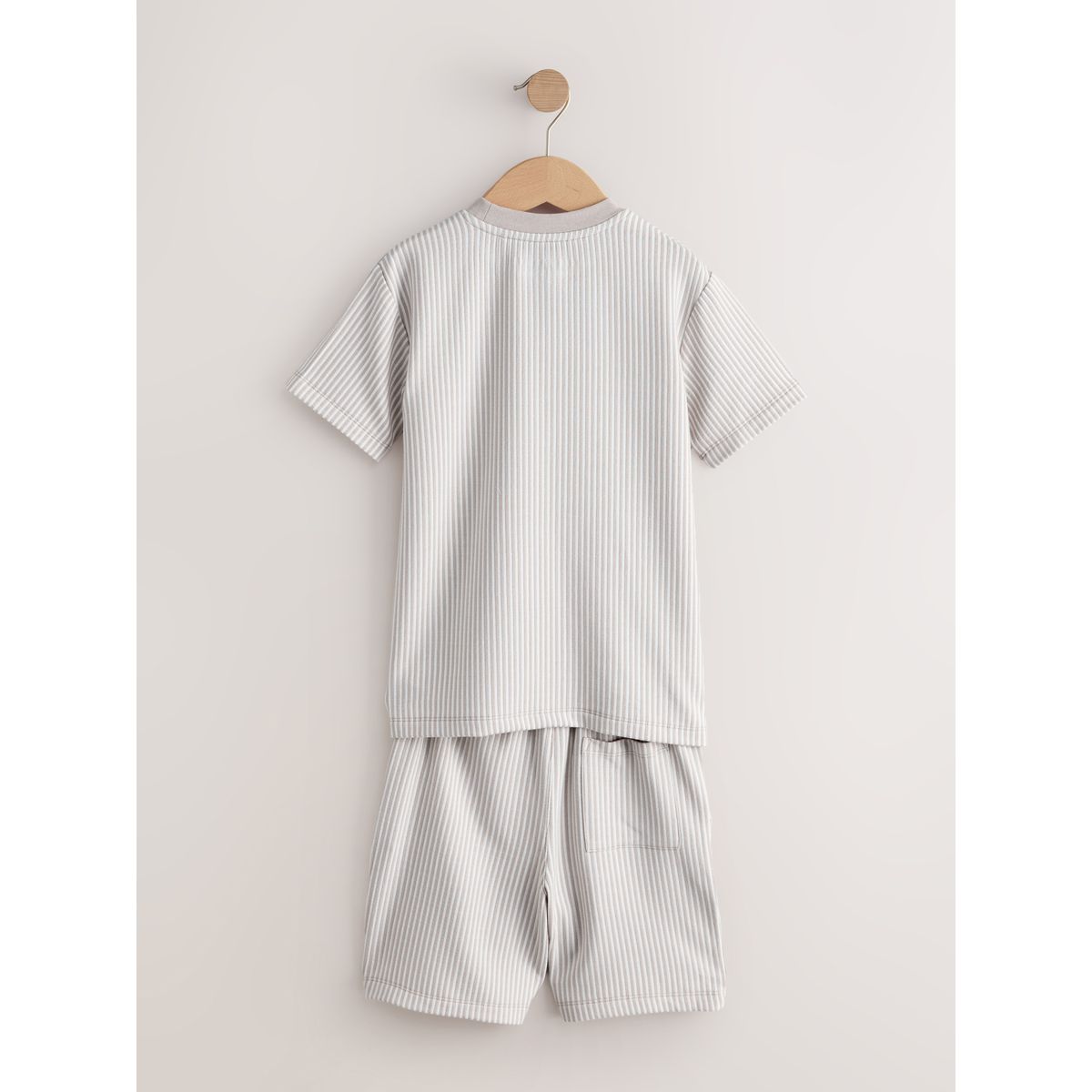 Pyjama short single rayures pierre/blanche, NEXT