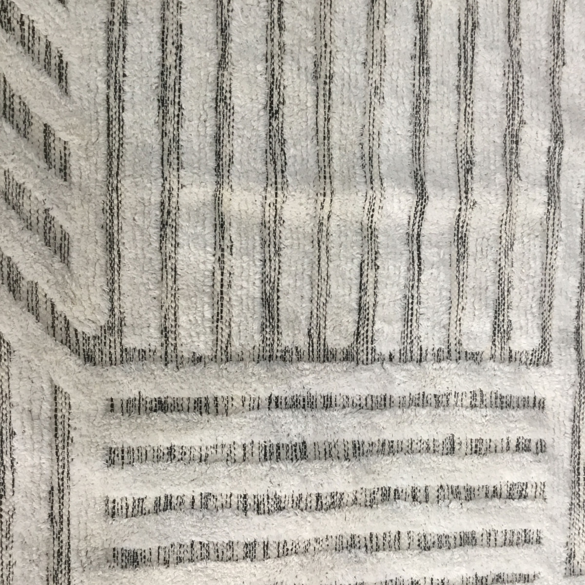 Tapis déco géométrique en coton JIVE noir et blanc, FUTURE HOME