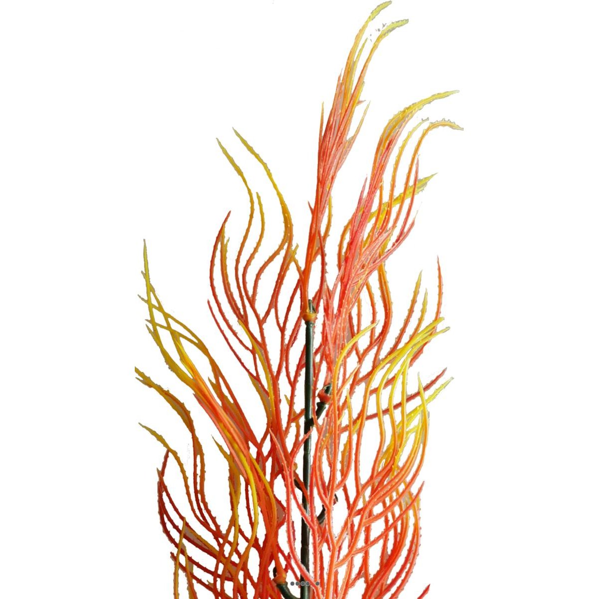 Branche herbe Corail factice H49cm plastique jaune-orange, ARTIFICIELLES