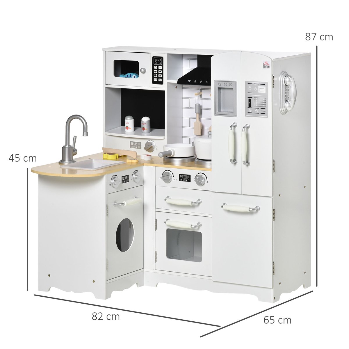 Ensemble de cuisine pour enfants MDF Blanc blanc, HOMCOM