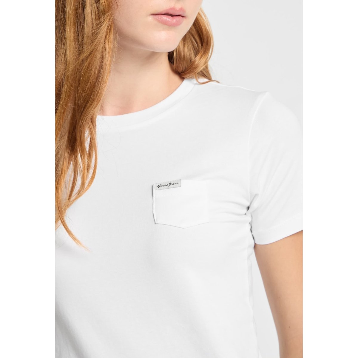 T-Shirt Coupe Slim Avec Une Poche blanc, GUESS