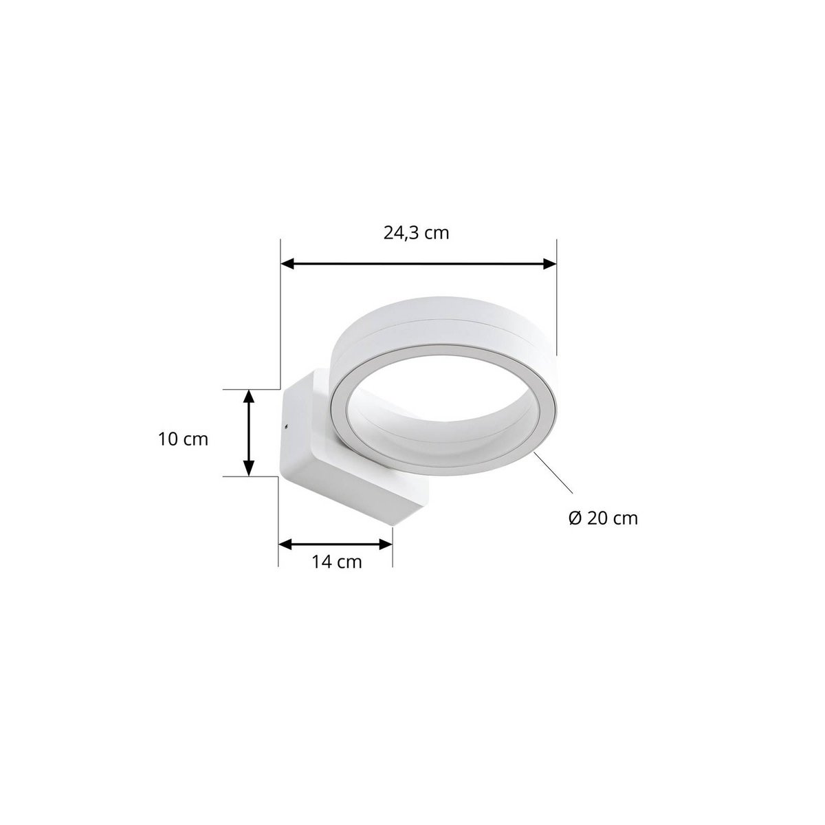 Applique extérieure en aluminium moderneLED blanc, LINDBY