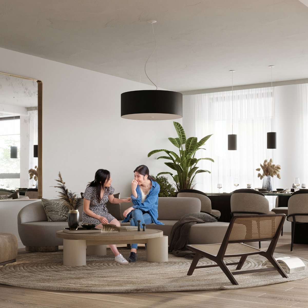 Lustre Tissu Noir E27 5 Otto noir, EDEN