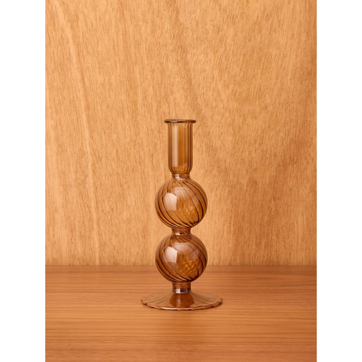 Bougeoir en verre AUGUSTE - Petit modèle ambre, CYRILLUS