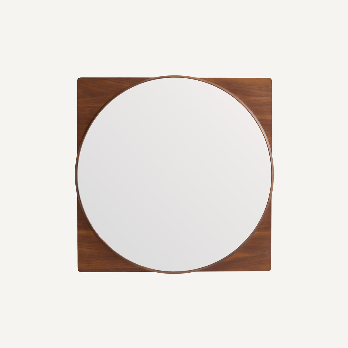 Miroir rond avec encadrement en noyer, hauteur 50 cm, NOTTERI noyer, AM.PM