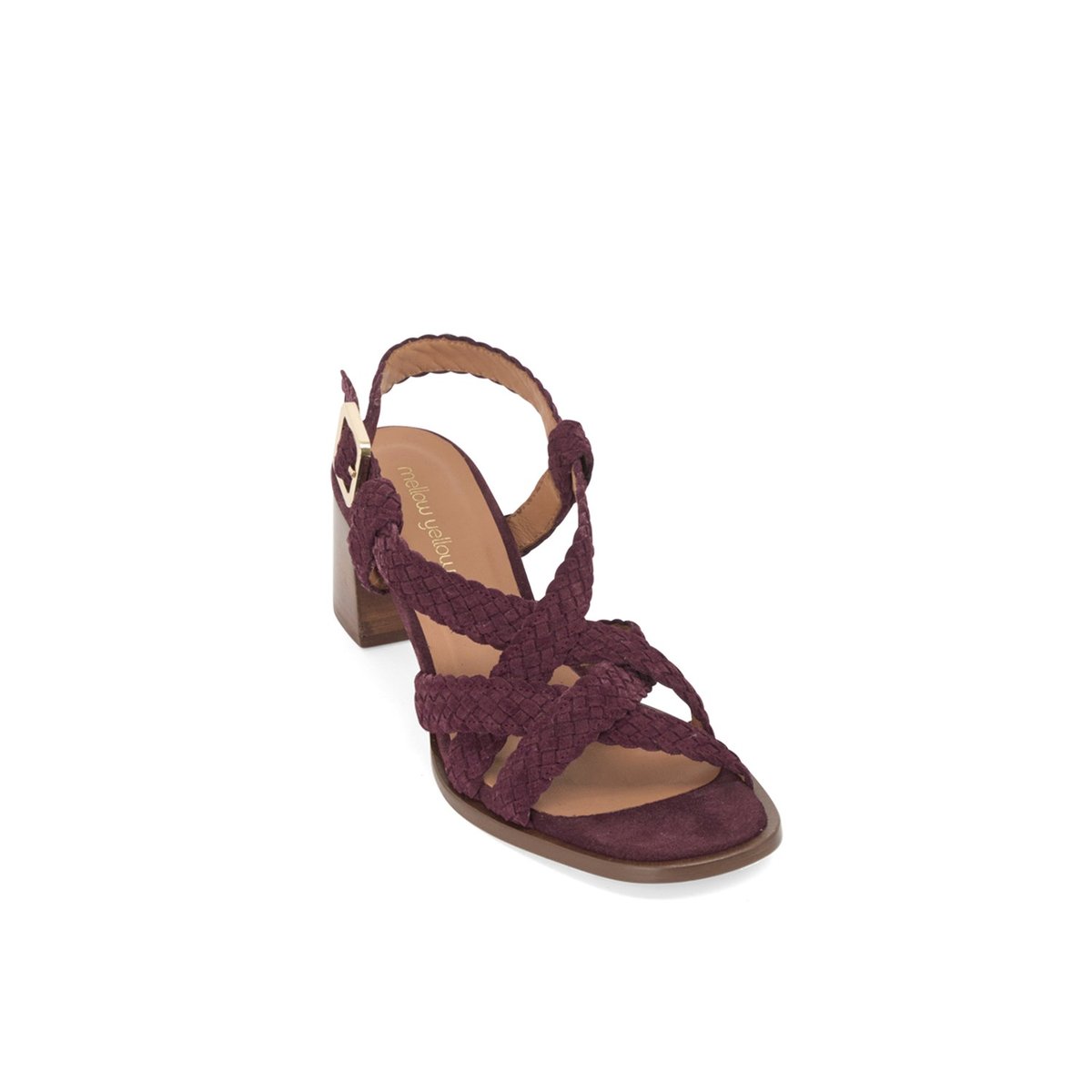 Sandale À Talon en cuir NATOU prune, MELLOW YELLOW