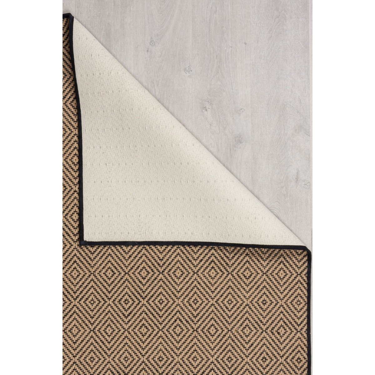 Tapis geometric en jute DIAMOND noir, FLAIR RUGS