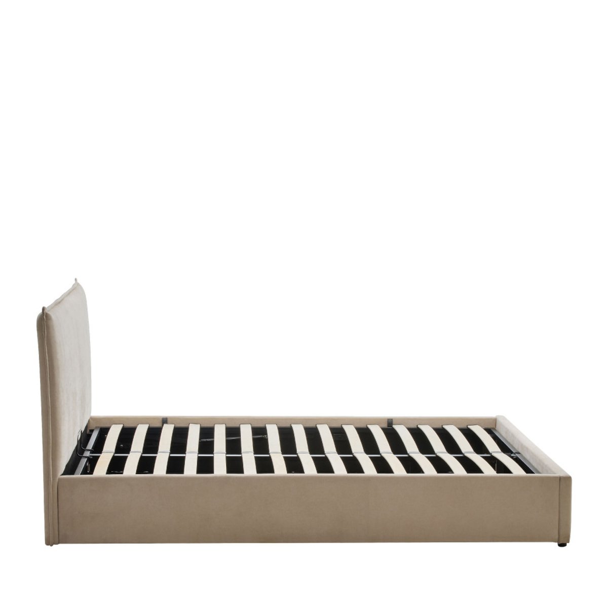 Lit coffre en tissu 160x200cm- CAMA beige, DRAWER