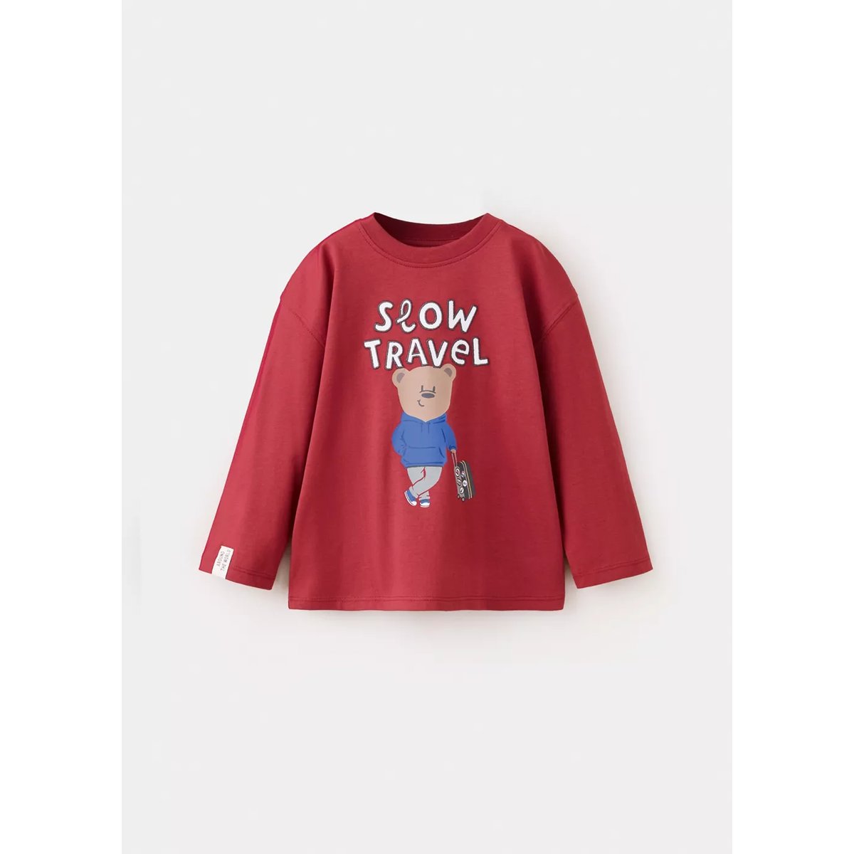T-shirt manches longues imprimé grenat, MANGO BABY