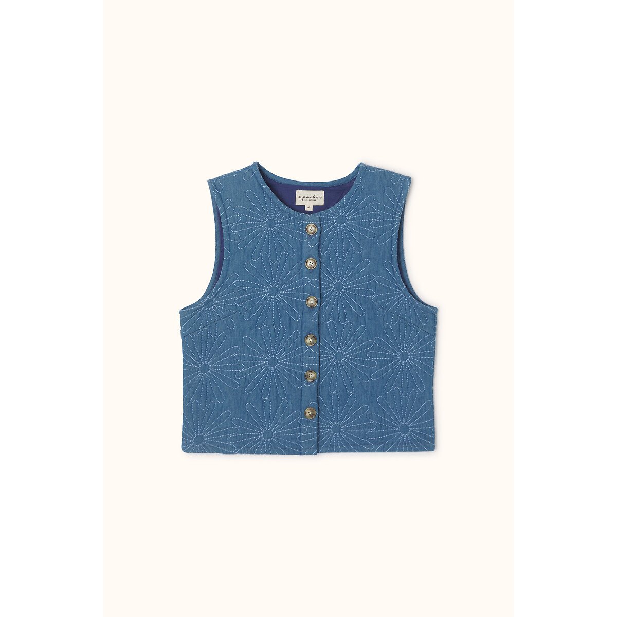 Amavas Sleeveless Quilted Top blue, APACHES COLLECTIONS