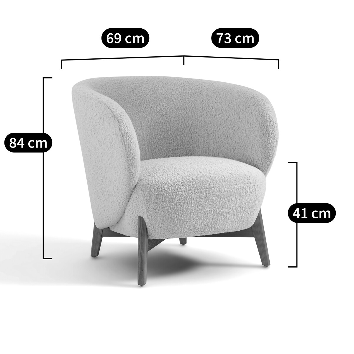 Fauteuil bouclette Lancy ecru, LA REDOUTE INTERIEURS