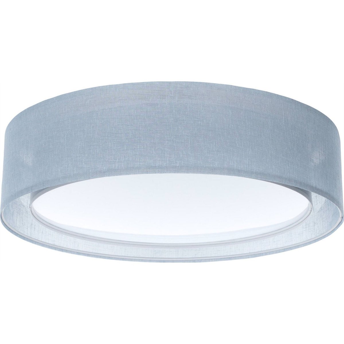 Plafonnier double rond en tissu Puro bleu tissu semi-transparent, BPS KONCEPT