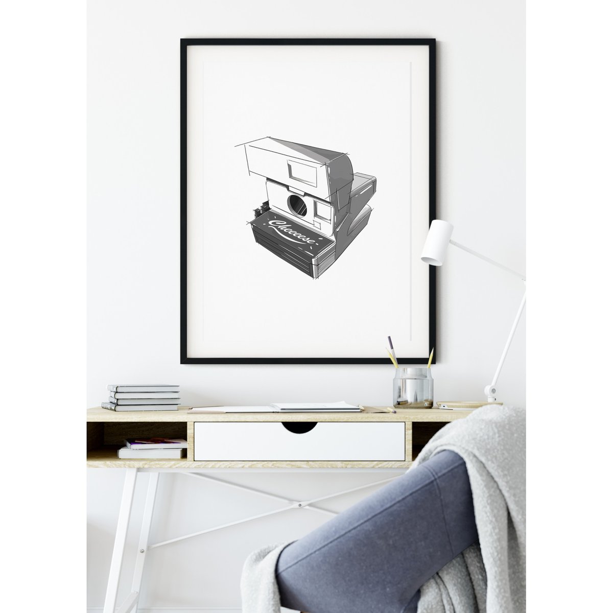 Affiche 'Cheeeese' blanc, L'AFFICHERIE