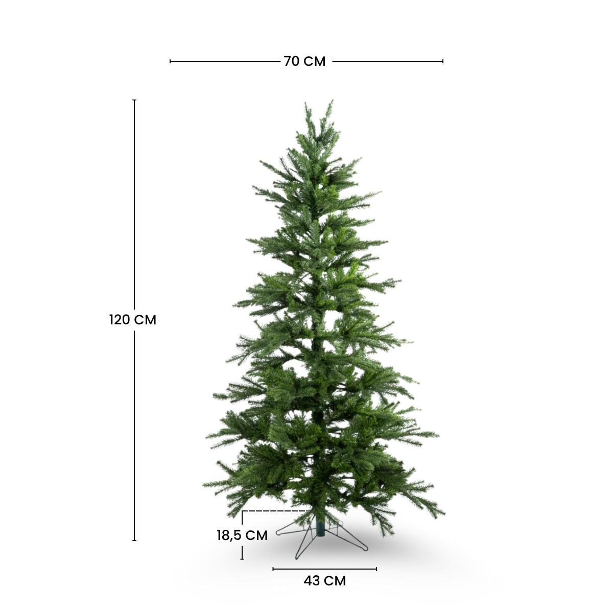 Arbre de noël décoratif artificiel H120 SLIM vert, SIA DECO