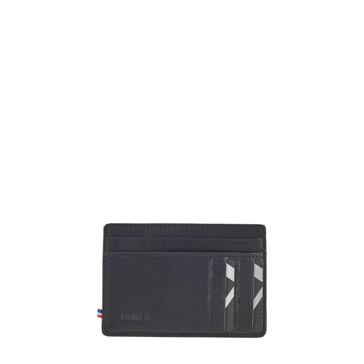 Porte-cartes Oil cuir noir, ETRIER