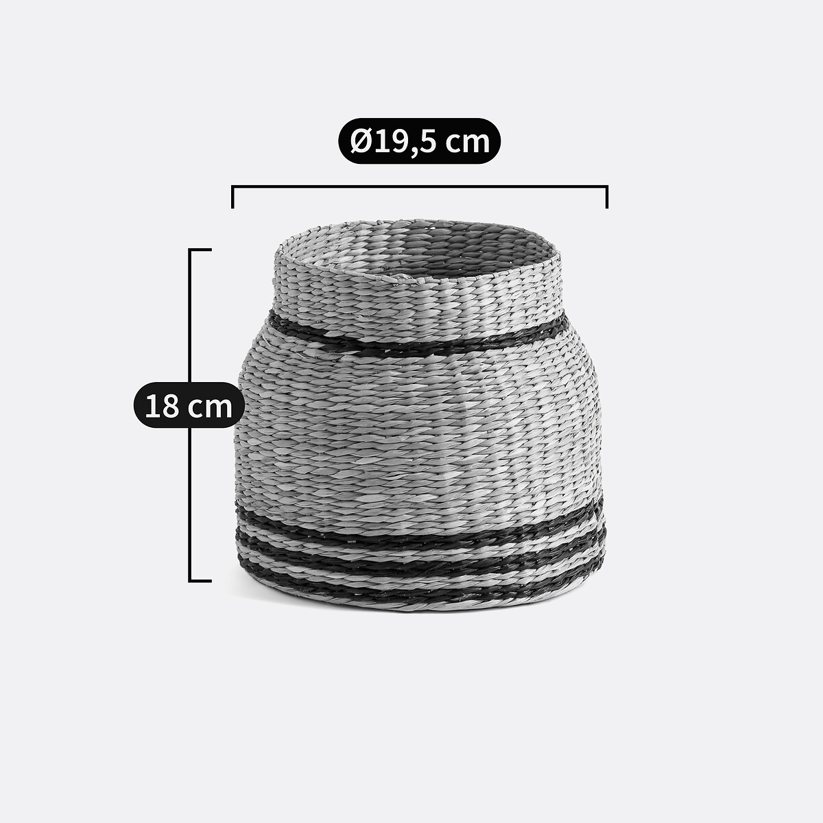 Cache-pot en herbier Ø19,5 cm, Mila naturel/noir, LA REDOUTE INTERIEURS