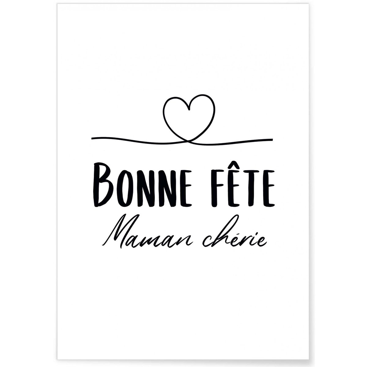 Affiche 'Bonne fête maman chérie...' blanc, L'AFFICHERIE