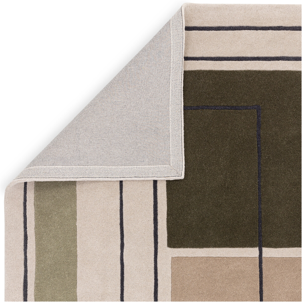 Bold Outline Rug in 100% Wool khaki, ÉDITÉ