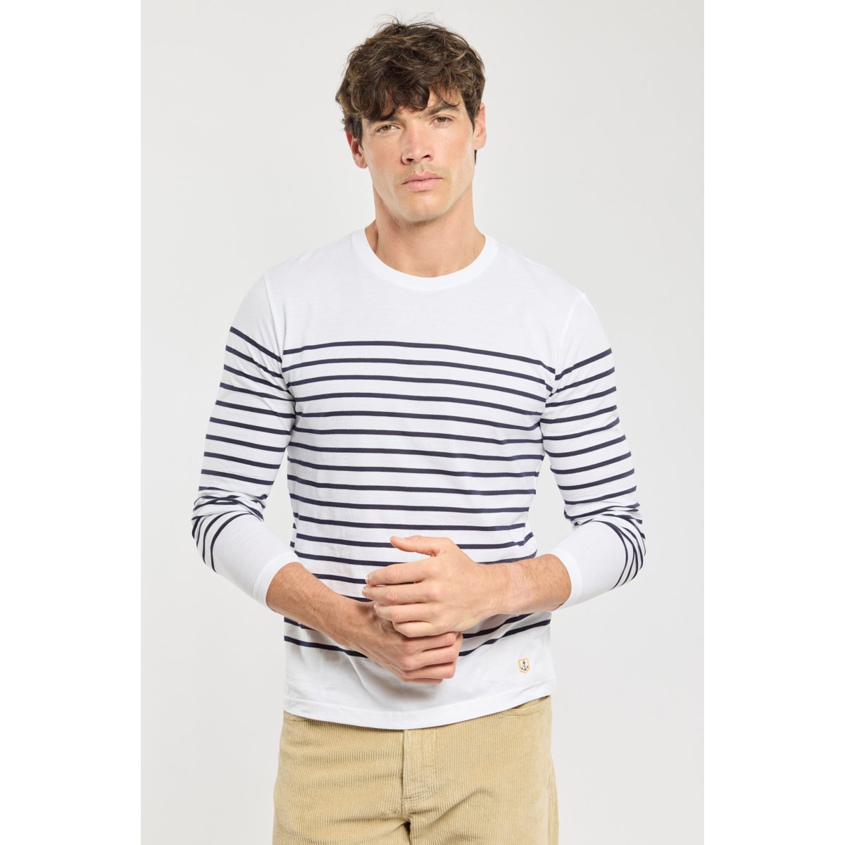 Marinière en coton léger blanc/navire, ARMOR-LUX