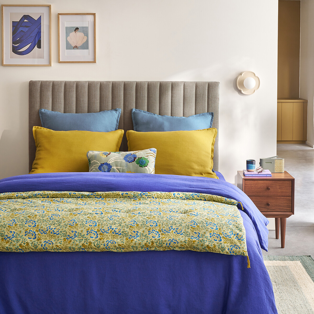 Tête de lit en tissu chenille, JEDEON taupe, LA REDOUTE INTERIEURS