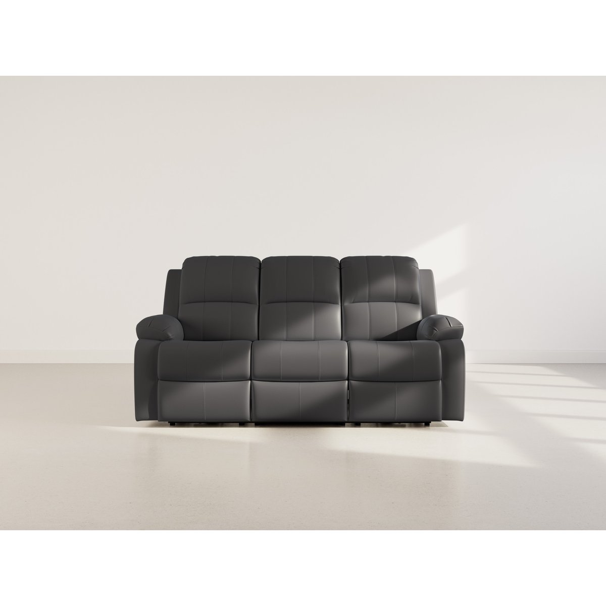Canapé relax électrique en simili 3 places, ARMAND noir, BEST MOBILIER